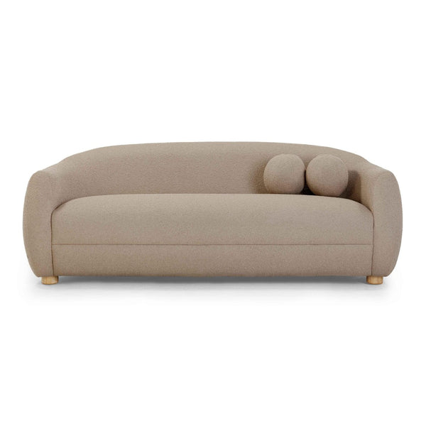 TOV Furniture Judy 80" Boucle Sofa - Handcrafted Art Deco Design with Plush Upholstery and Solid Wood Legs Taupe TOV-L54362