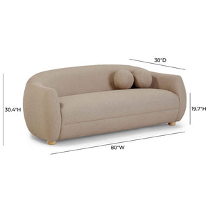 TOV Furniture Judy 80" Boucle Sofa - Handcrafted Art Deco Design with Plush Upholstery and Solid Wood Legs Taupe TOV-L54362