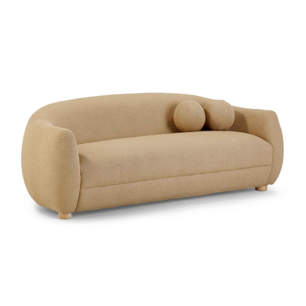 TOV Furniture Judy 80" Boucle Sofa - Handcrafted Art Deco Design with Plush Upholstery and Solid Wood Legs Honey TOV-L54364