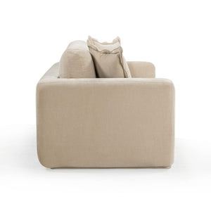 TOV Furniture Miri 90.5" Upcycled Velvet Sofa - Eco-Friendly Comfort with Deep Seating and Stylish Pillows Sand TOV-L54443