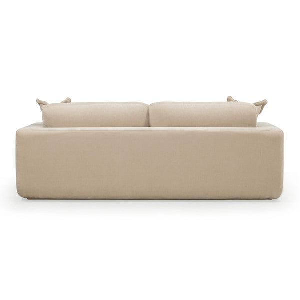 TOV Furniture Miri 90.5" Upcycled Velvet Sofa - Eco-Friendly Comfort with Deep Seating and Stylish Pillows Sand TOV-L54443