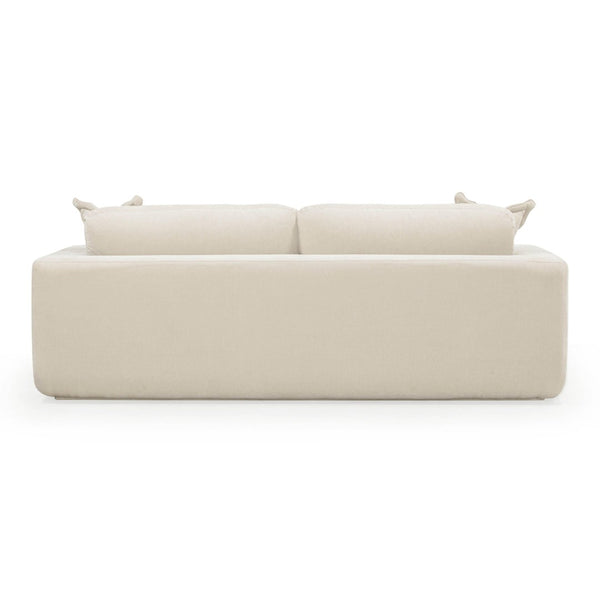 TOV Furniture Miri 90.5" Upcycled Velvet Sofa - Eco-Friendly Comfort with Deep Seating and Stylish Pillows Cream TOV-L54444