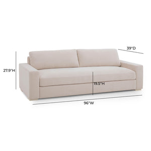TOV Furniture Beckham 96" Chenille Sofa - Luxurious Comfort, Durable Performance Fabric, Perfect for Any Decor Cream TOV-L54549