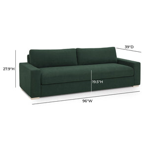 TOV Furniture Beckham 96" Chenille Sofa - Luxurious Comfort, Durable Performance Fabric, Perfect for Any Decor Green TOV-L54550