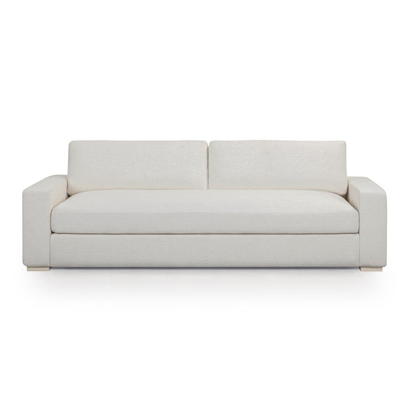 TOV Furniture Beckham 96" Upcycled Chenille Sofa - Sustainable Luxury with Deep Comfort & Easy-Care Performance Fabric Cream TOV-L54551