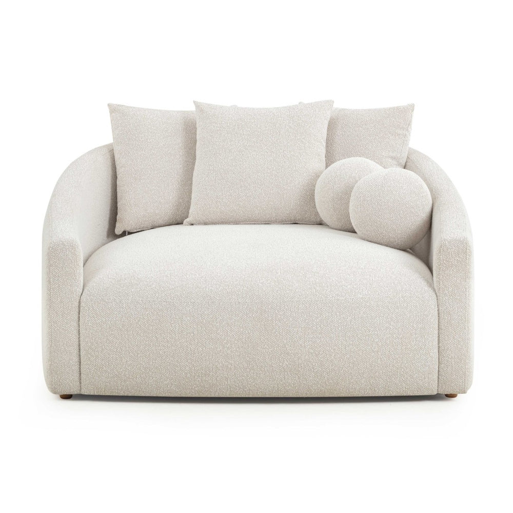 TOV Furniture Hanim 54" Boucle Daybed - Contemporary Lounge Seating with Contract-Grade Upholstery & Chic Style Cream TOV-L54566