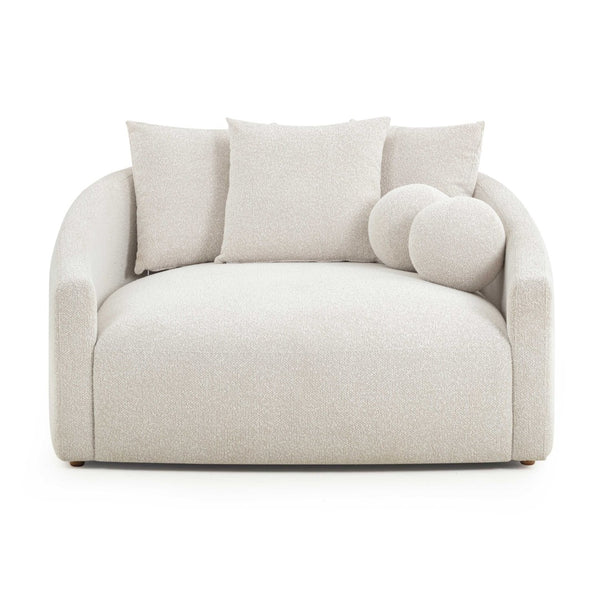 TOV Furniture Hanim 54" Boucle Daybed - Contemporary Lounge Seating with Contract-Grade Upholstery & Chic Style Cream TOV-L54566