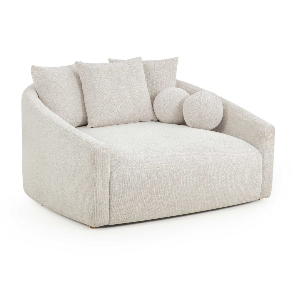 TOV Furniture Hanim 54" Boucle Daybed - Contemporary Lounge Seating with Contract-Grade Upholstery & Chic Style Cream TOV-L54566