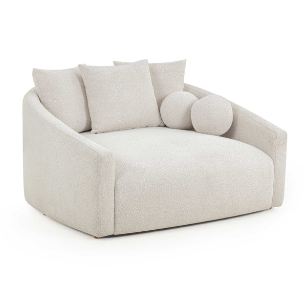 TOV Furniture Hanim 54" Boucle Daybed - Contemporary Lounge Seating with Contract-Grade Upholstery & Chic Style Cream TOV-L54566