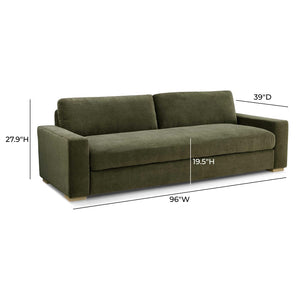 TOV Furniture Beckham 96" Upcycled Chenille Sofa - Sustainable Luxury with Deep Comfort & Easy-Care Performance Fabric Olive Green TOV-L54608