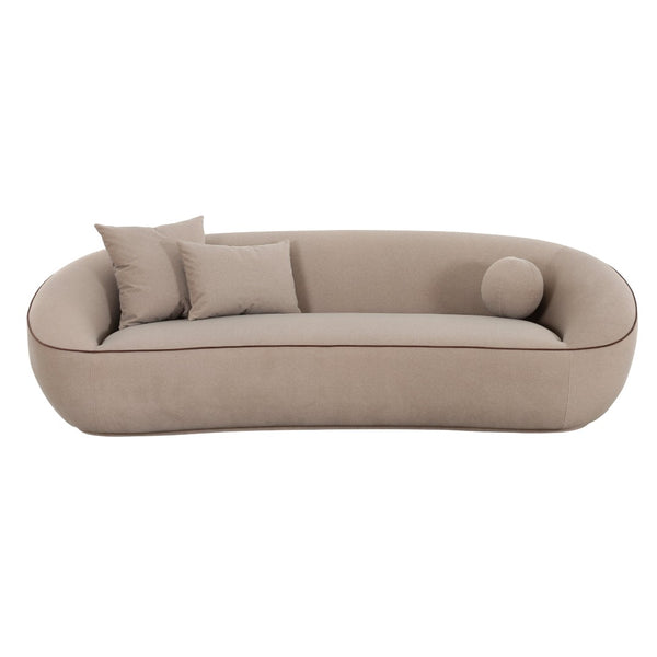 TOV Furniture Jenny 98.5" Taupe Faux Mohair Sofa - Luxurious Comfort, Durable Design & Modern Style for Any Space TOV-L54720