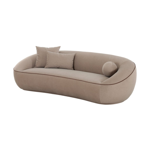 TOV Furniture Jenny 98.5" Taupe Faux Mohair Sofa - Luxurious Comfort, Durable Design & Modern Style for Any Space TOV-L54720