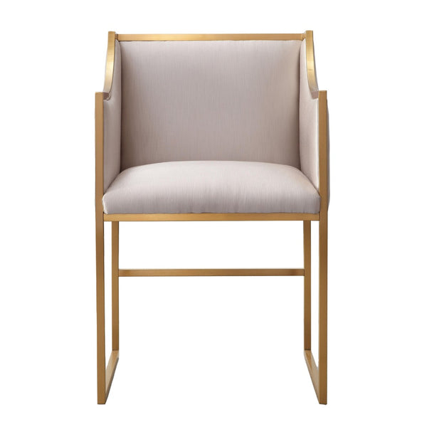 TOV Furniture Atara Velvet Chair - Sculptural Elegance with Plush Comfort and Gold Stainless Steel Base for Style Cream TOV-L6122