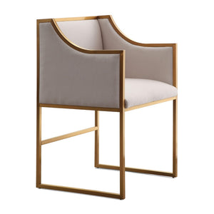TOV Furniture Atara Velvet Chair - Sculptural Elegance with Plush Comfort and Gold Stainless Steel Base for Style Cream TOV-L6122