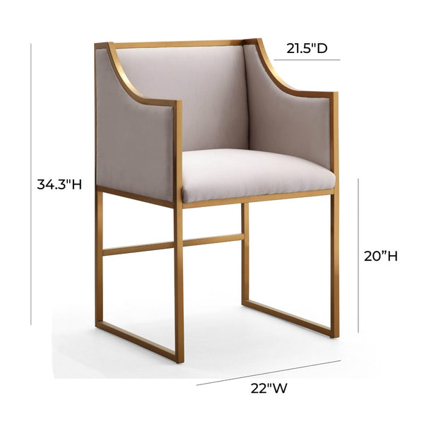 TOV Furniture Atara Velvet Chair - Sculptural Elegance with Plush Comfort and Gold Stainless Steel Base for Style Cream TOV-L6122