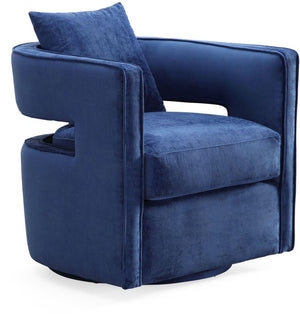 TOV Furniture Kennedy Velvet Swivel Accent Chair - Plush Comfort, Modern Design, Effortless Style for Any Room Navy TOV-L6124