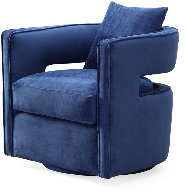 TOV Furniture Kennedy Velvet Swivel Accent Chair - Plush Comfort, Modern Design, Effortless Style for Any Room Navy TOV-L6124