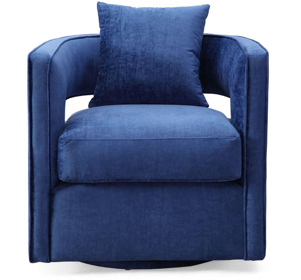 TOV Furniture Kennedy Velvet Swivel Accent Chair - Plush Comfort, Modern Design, Effortless Style for Any Room Navy TOV-L6124