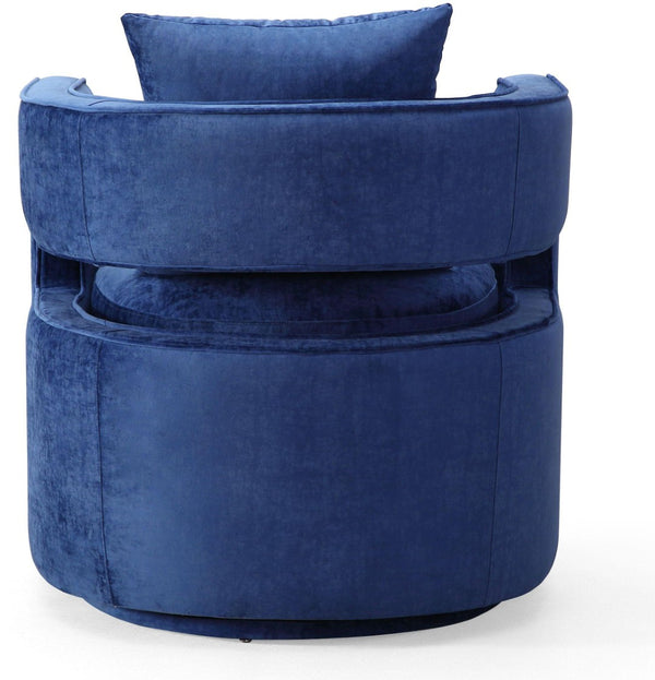 TOV Furniture Kennedy Velvet Swivel Accent Chair - Plush Comfort, Modern Design, Effortless Style for Any Room Navy TOV-L6124