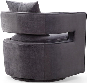 TOV Furniture Kennedy Velvet Swivel Accent Chair - Plush Comfort, Modern Design, Effortless Style for Any Room Grey TOV-L6125