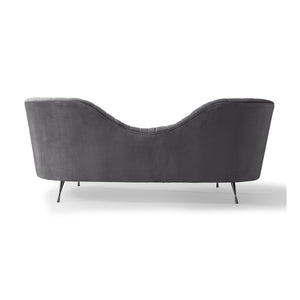 TOV Furniture Eva Velvet Sofa - Luxurious Comfort with Elegant Design, Stainless Steel Legs, and Plush Pillows Grey TOV-L6130