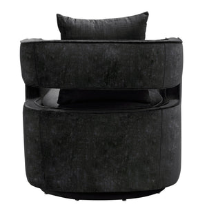 TOV Furniture Kennedy Velvet Swivel Accent Chair - Plush Comfort, Modern Design, Effortless Style for Any Room Black TOV-L6145