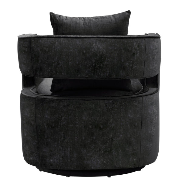 TOV Furniture Kennedy Velvet Swivel Accent Chair - Plush Comfort, Modern Design, Effortless Style for Any Room Black TOV-L6145