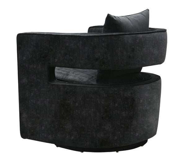 TOV Furniture Kennedy Velvet Swivel Accent Chair - Plush Comfort, Modern Design, Effortless Style for Any Room Black TOV-L6145
