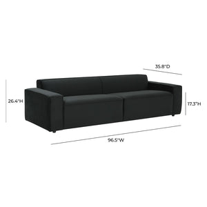 TOV Furniture Olafur 96.5" Upholstered Sofa - Modern Mid-Century Design for Luxurious Comfort and Style Black TOV-L68107