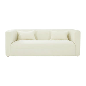 TOV Furniture Callie 84" Velvet Sofa - Luxurious Modern Centerpiece with Scalloped Tufted Back and Steel Legs Cream TOV-L68108