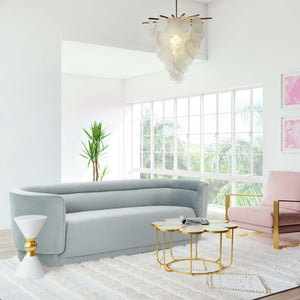 TOV Furniture Macie Sofa - Chic Channel-Tufted Design with Plush Velvet Upholstery for Modern Living Room Comfort Sea Blue TOV-L68115