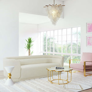 TOV Furniture Macie Sofa - Chic Channel-Tufted Design with Plush Velvet Upholstery for Modern Living Room Comfort Cream TOV-L68116