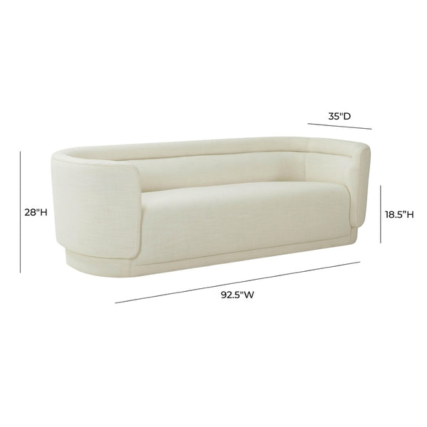 TOV Furniture Macie Sofa - Chic Channel-Tufted Design with Plush Velvet Upholstery for Modern Living Room Comfort Cream TOV-L68116