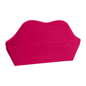 TOV Furniture Lips 68" Velvet Settee - Iconic Kiss-Shaped Design for Modern Living Spaces, Comfort & Style Combined Pink TOV-L68195