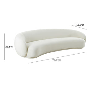 TOV Furniture Kendall 120" Velvet Sofa - Luxurious Handcrafted Comfort with Contemporary Elegance for Your Home Cream TOV-L68334