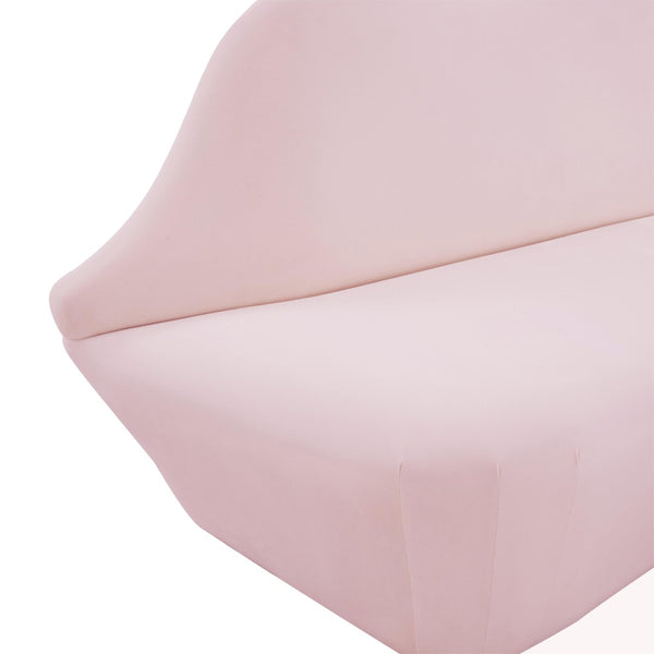 TOV Furniture Lips 68" Velvet Settee - Iconic Kiss-Shaped Design for Modern Living Spaces, Comfort & Style Combined Blush TOV-L68340