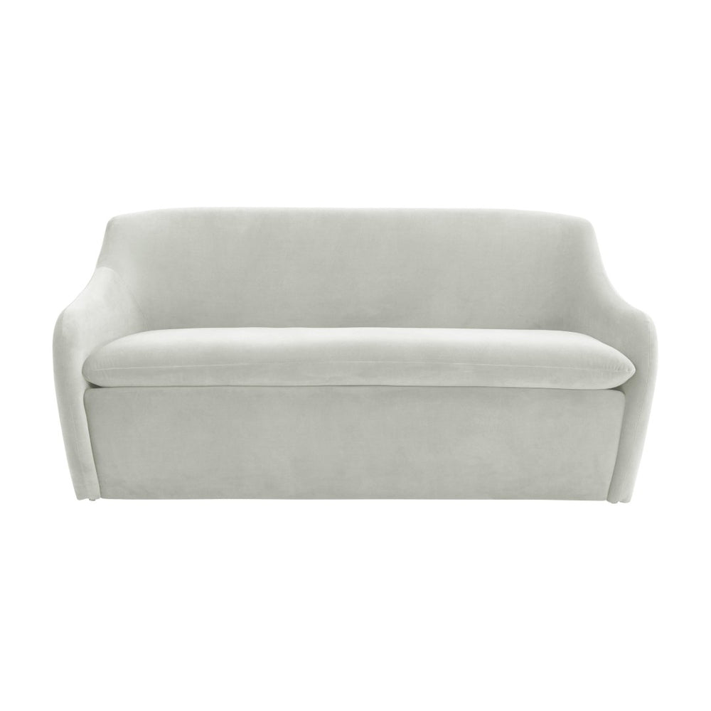 TOV Furniture Cellia Velvet Loveseat - Chic Modern Design with Plush Comfort for Stylish Living Rooms & Nooks Light Grey TOV-L68388