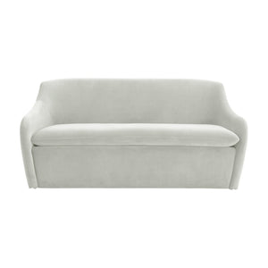 TOV Furniture Cellia Velvet Loveseat - Chic Modern Design with Plush Comfort for Stylish Living Rooms & Nooks Light Grey TOV-L68388