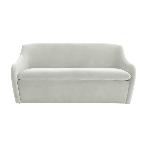 TOV Furniture Cellia Velvet Loveseat - Chic Modern Design with Plush Comfort for Stylish Living Rooms & Nooks Light Grey TOV-L68388