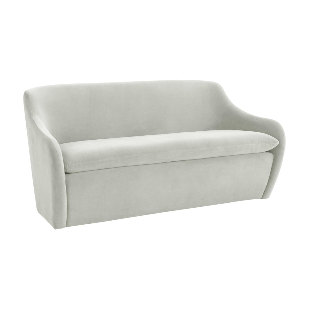 TOV Furniture Cellia Velvet Loveseat - Chic Modern Design with Plush Comfort for Stylish Living Rooms & Nooks Light Grey TOV-L68388