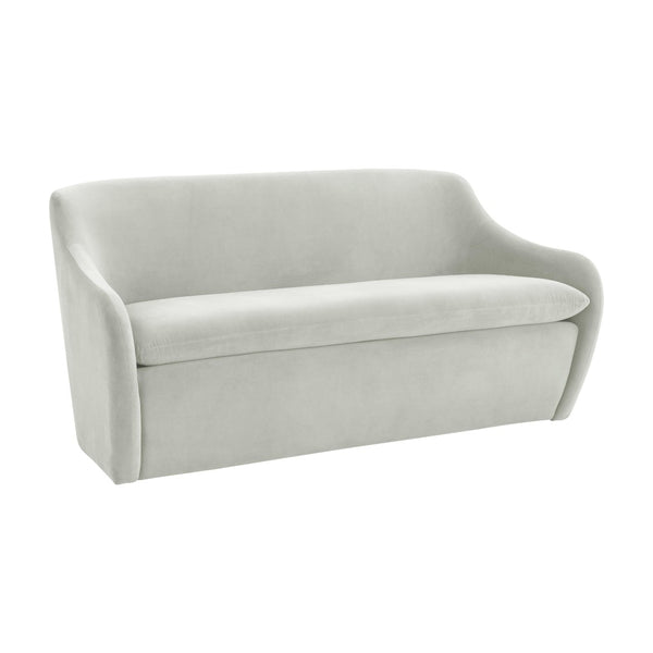 TOV Furniture Cellia Velvet Loveseat - Chic Modern Design with Plush Comfort for Stylish Living Rooms & Nooks Light Grey TOV-L68388
