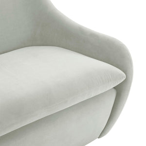 TOV Furniture Cellia Velvet Loveseat - Chic Modern Design with Plush Comfort for Stylish Living Rooms & Nooks Light Grey TOV-L68388