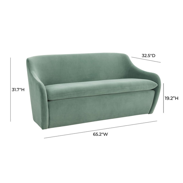 TOV Furniture Cellia Velvet Loveseat - Chic Modern Design with Plush Comfort for Stylish Living Rooms & Nooks Blue TOV-L68389