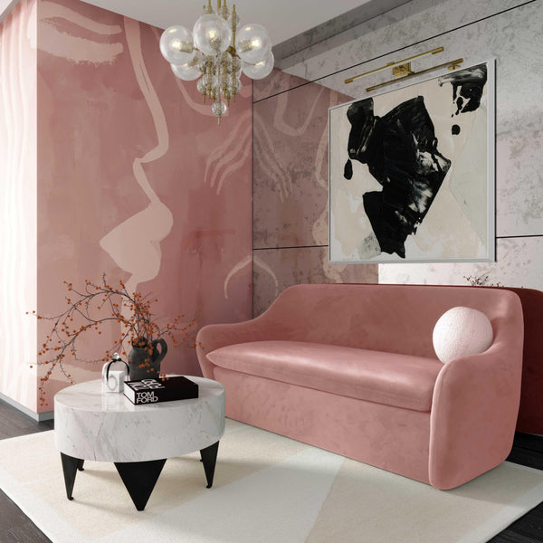 TOV Furniture Cellia Velvet Loveseat - Chic Modern Design with Plush Comfort for Stylish Living Rooms & Nooks Mauve TOV-L68390