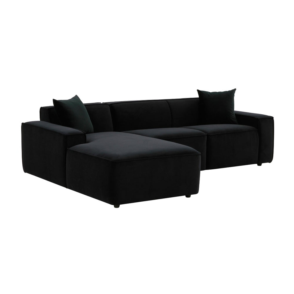 TOV Furniture Olafur 2-Piece Upholstered L-Shaped Sectional: Luxurious Comfort Meets Modern Design for Your Home Black / LAF TOV-L68452-L68456