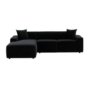 TOV Furniture Olafur 2-Piece Upholstered L-Shaped Sectional: Luxurious Comfort Meets Modern Design for Your Home Black / LAF TOV-L68452-L68456
