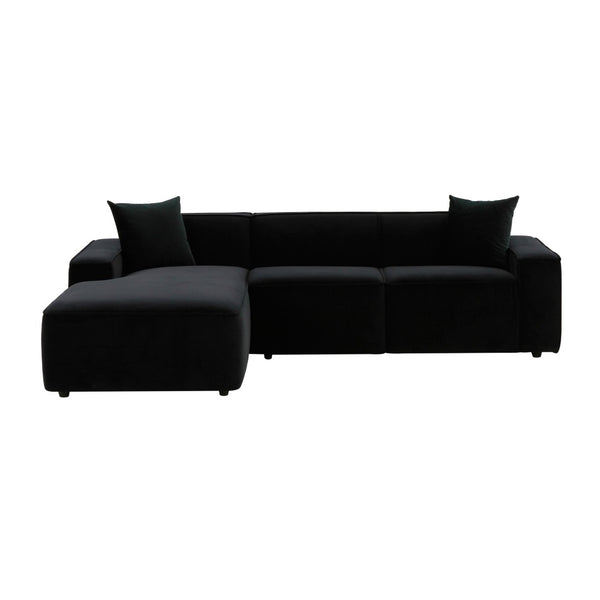 TOV Furniture Olafur 2-Piece Upholstered L-Shaped Sectional: Luxurious Comfort Meets Modern Design for Your Home Black / LAF TOV-L68452-L68456