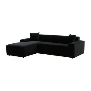 TOV Furniture Olafur 2-Piece Upholstered L-Shaped Sectional: Luxurious Comfort Meets Modern Design for Your Home Black / LAF TOV-L68452-L68456