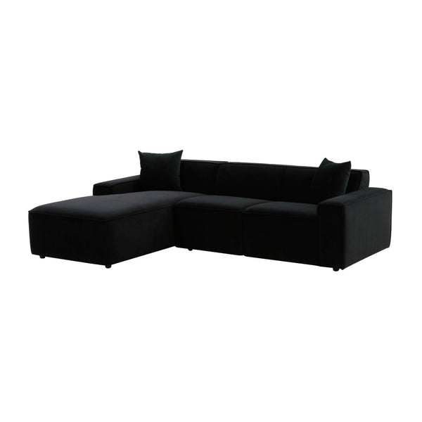 TOV Furniture Olafur 2-Piece Upholstered L-Shaped Sectional: Luxurious Comfort Meets Modern Design for Your Home Black / LAF TOV-L68452-L68456