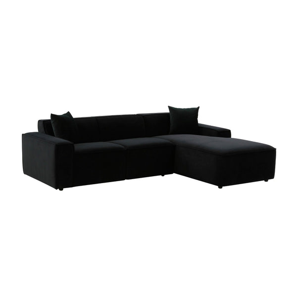 TOV Furniture Olafur 2-Piece Upholstered L-Shaped Sectional: Luxurious Comfort Meets Modern Design for Your Home Black / RAF TOV-L68453-L68457